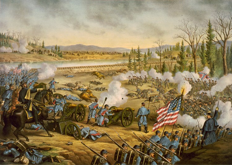 Schlacht am Stone River (Tennessee) vom 31. Dezember 1862 bis 2. Januar 1863.