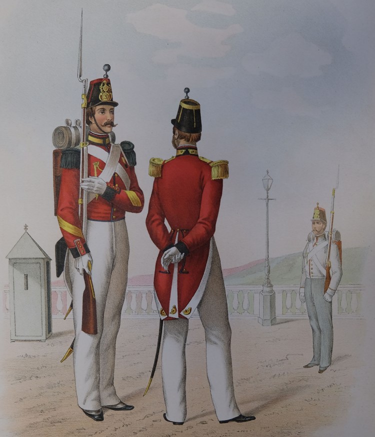 Jäger des 3. Schweizerregiments (1845–1859) im Dienst des Königreichs Neapel. (StASG)