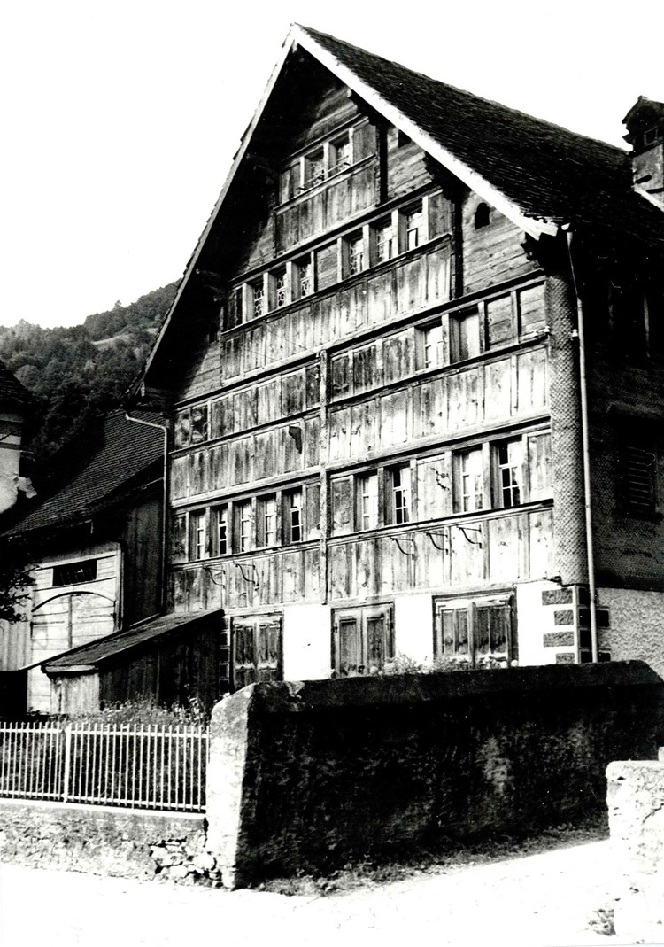 Das sogenannte Richterhaus an der Histengass 58 in Sevelen um 1942. Sammlung Werner Hagmann, Zürich/Sevelen