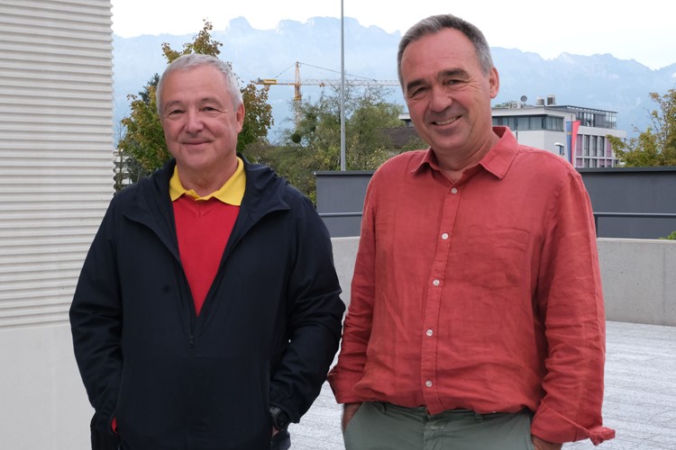 Festivalgast aus Bern: Andreas Götz, der frühere BAFU-Vize-Direktor (links), mit Andi Götz, Geschäftsführer Werkstatt Faire Zukunft.