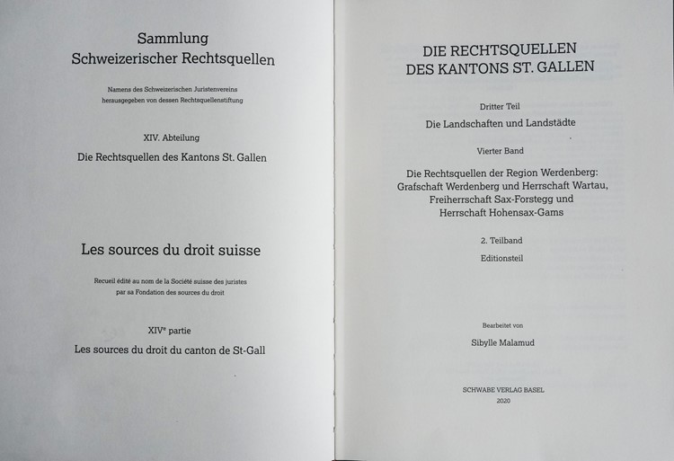 Die Titelseiten der gedruckten Ausgabe des 2. Teilbandes (Editionsteil).