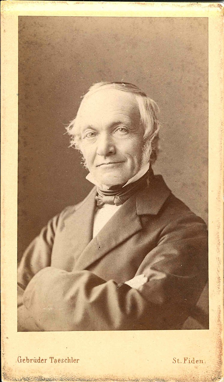 Pfarrer Kaspar Lorenz Hess, 1845–1859 Gemeindepfarrer in Sevelen, taufte einen Teil der Kinder des Auswandererpaares Johannes und Elisabeth Vetsch-Berger.
